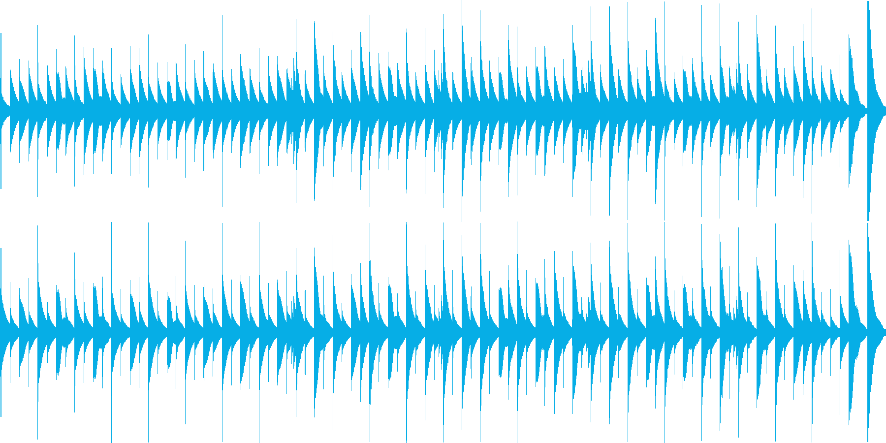ほのぼのとして温かいオルゴール曲の再生済みの波形