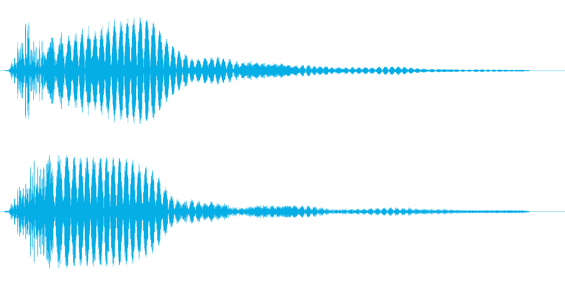 ポーン(シンプルな単音の決定音)の再生済みの波形