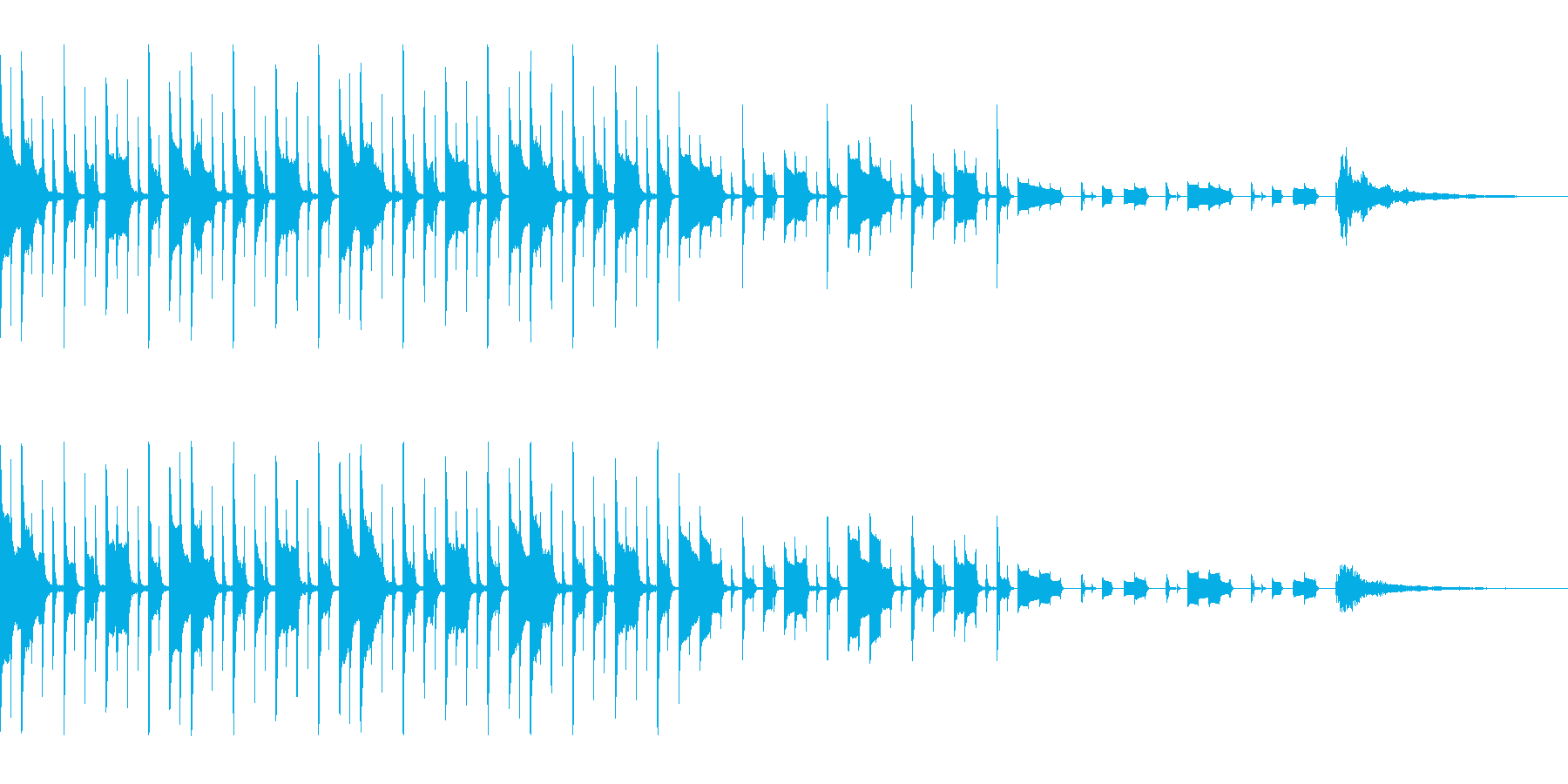 クイズの考え中の音(元気な感じ)の再生済みの波形