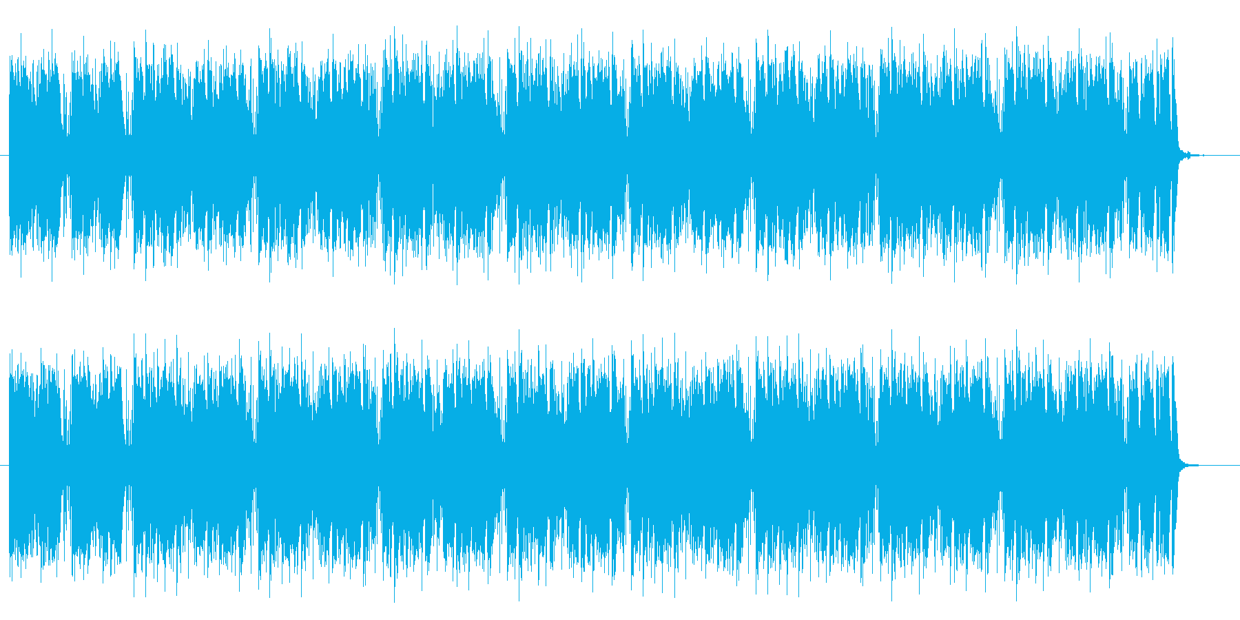 激しく勢いあるギターによるハードロックの再生済みの波形