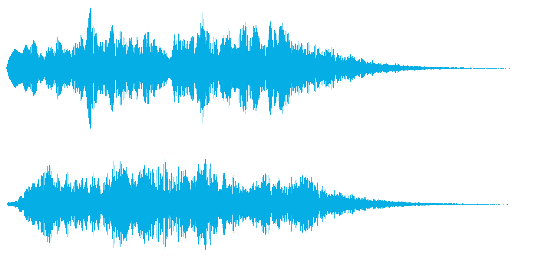 「フワ~」「シャラララ~」とした広がる音の再生済みの波形