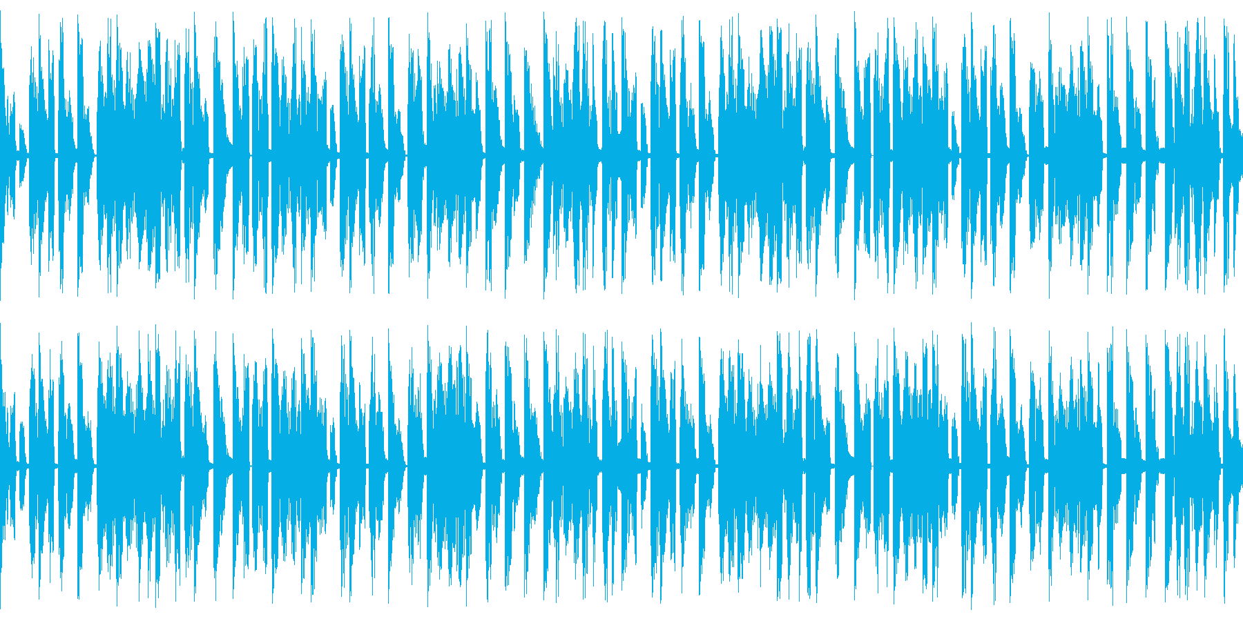 淡々としたリズムを刻む楽曲です。の再生済みの波形