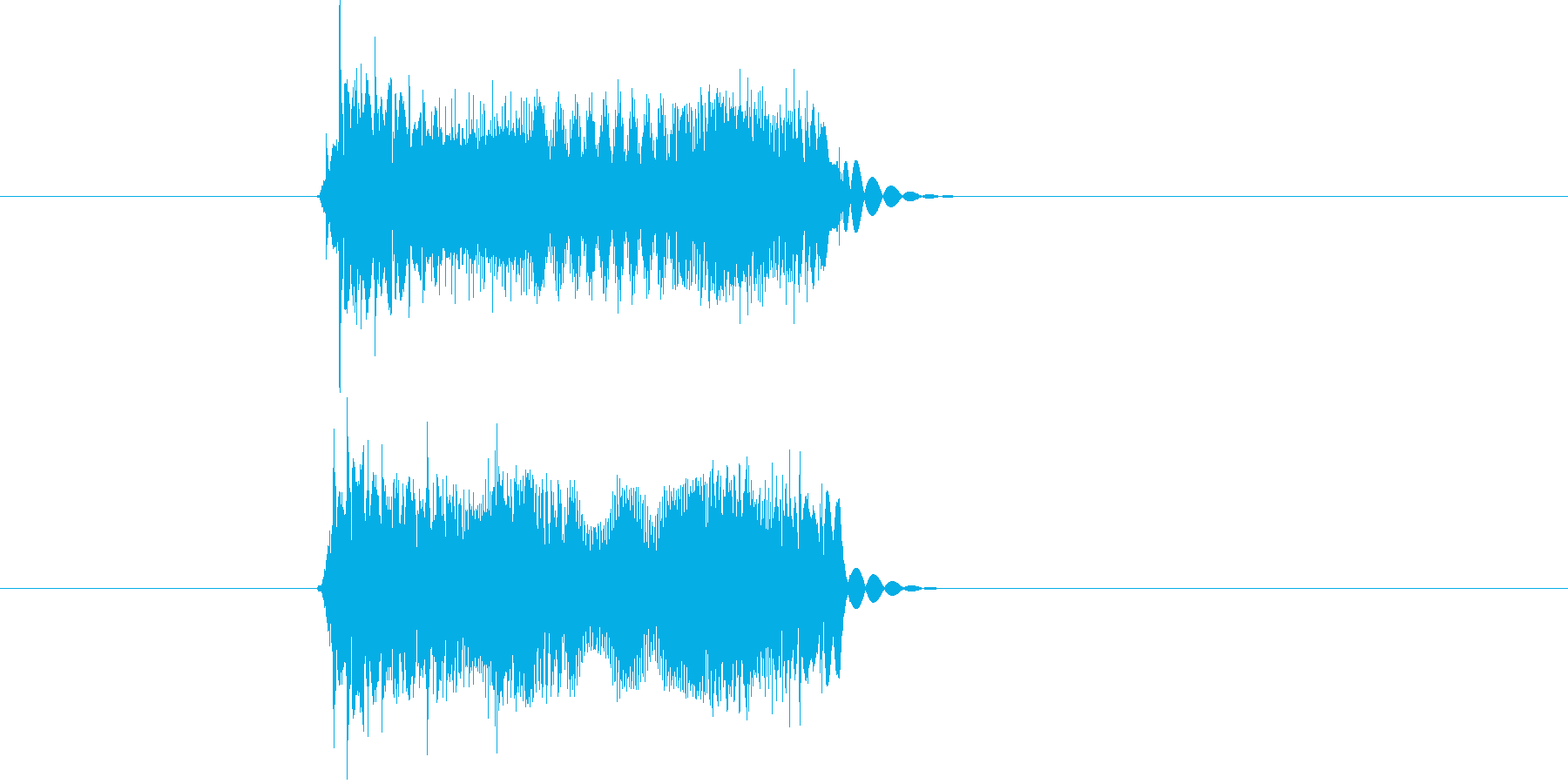 チューインチュ(敵に攻撃されるような音)の再生済みの波形