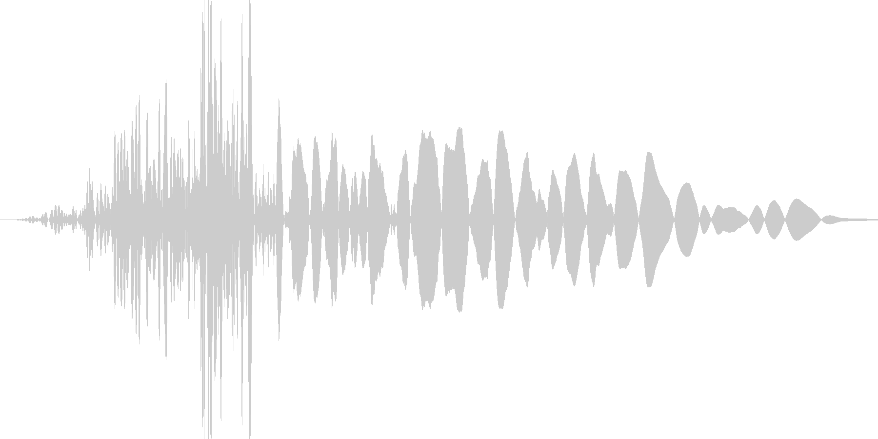 ボフッ(短い風切り音が入っている打撃音)の未再生の波形
