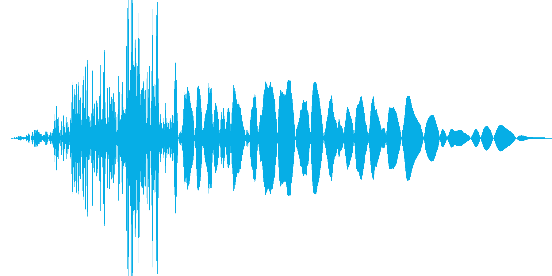 ボフッ(短い風切り音が入っている打撃音)の再生済みの波形