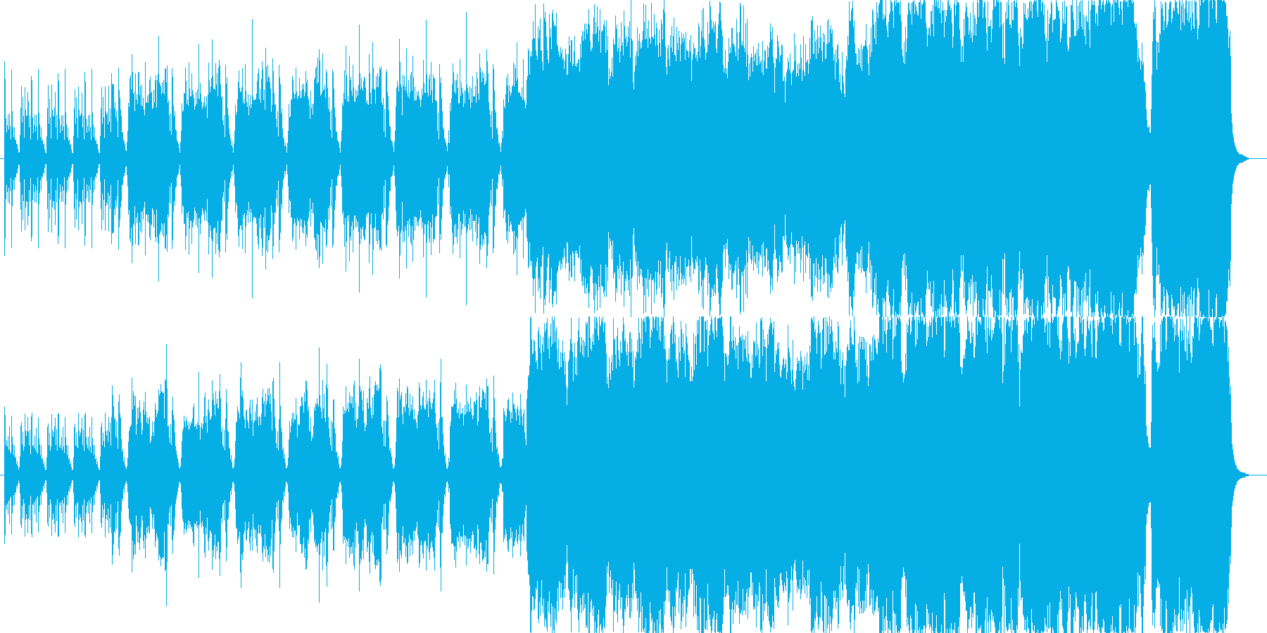 戦い前の緊張感を感じる重厚な楽曲の再生済みの波形