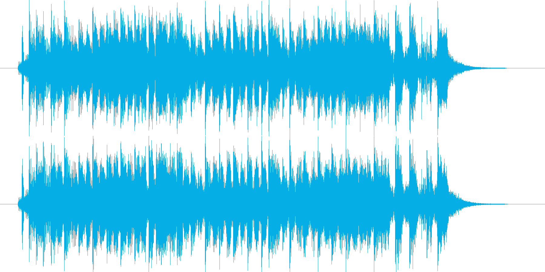 疾走感のあるロックミュージックの再生済みの波形