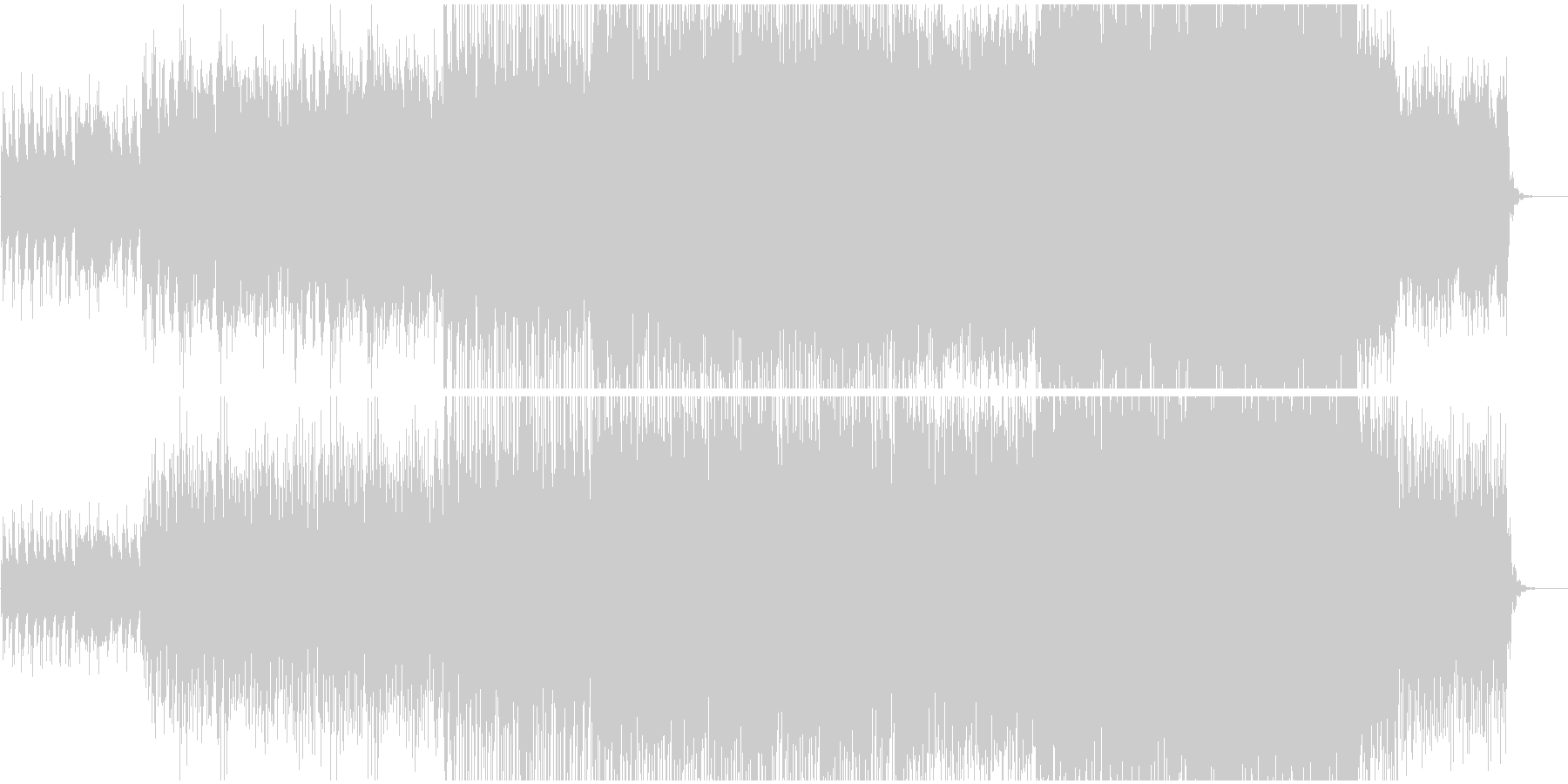 段々とドラマチックに泣ける展開の曲の未再生の波形