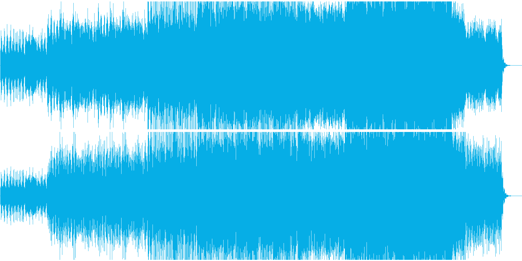 段々とドラマチックに泣ける展開の曲の再生済みの波形