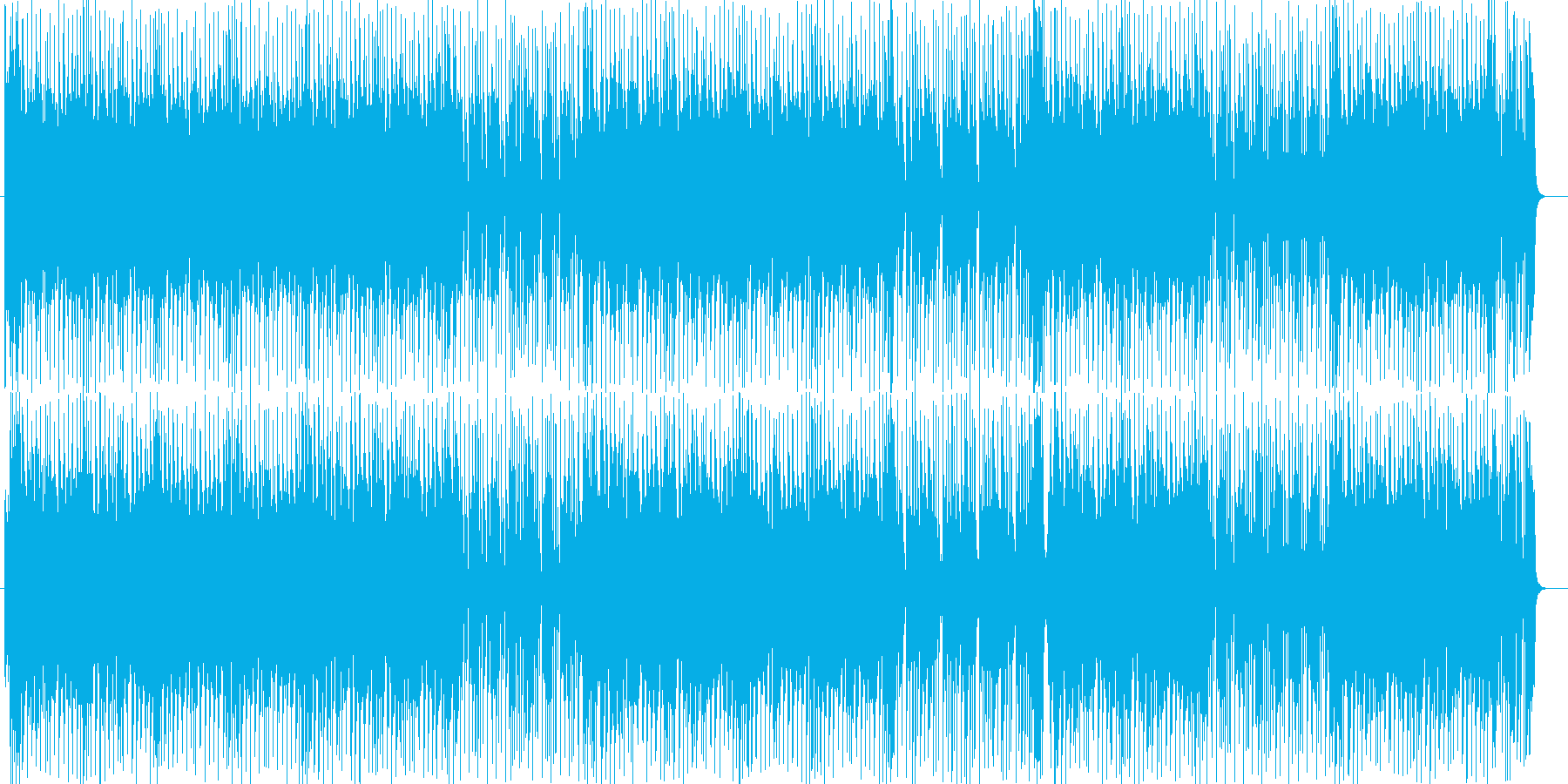 シンセサイザーのオープニングテーマ曲の再生済みの波形