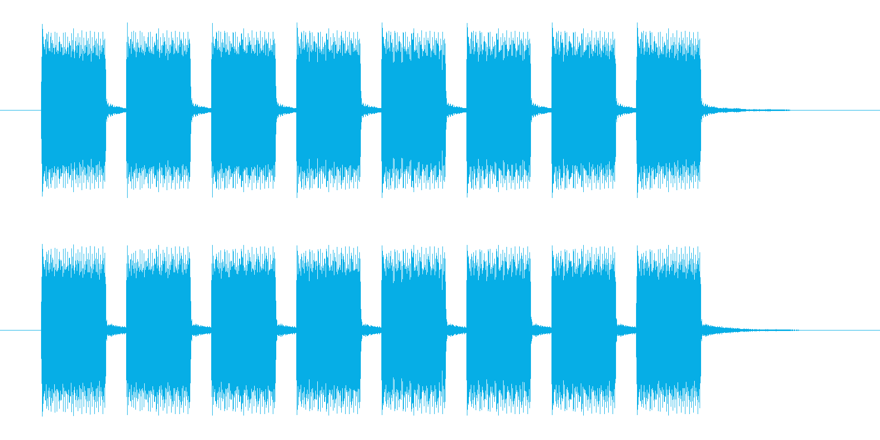 ブザーの連続音の再生済みの波形