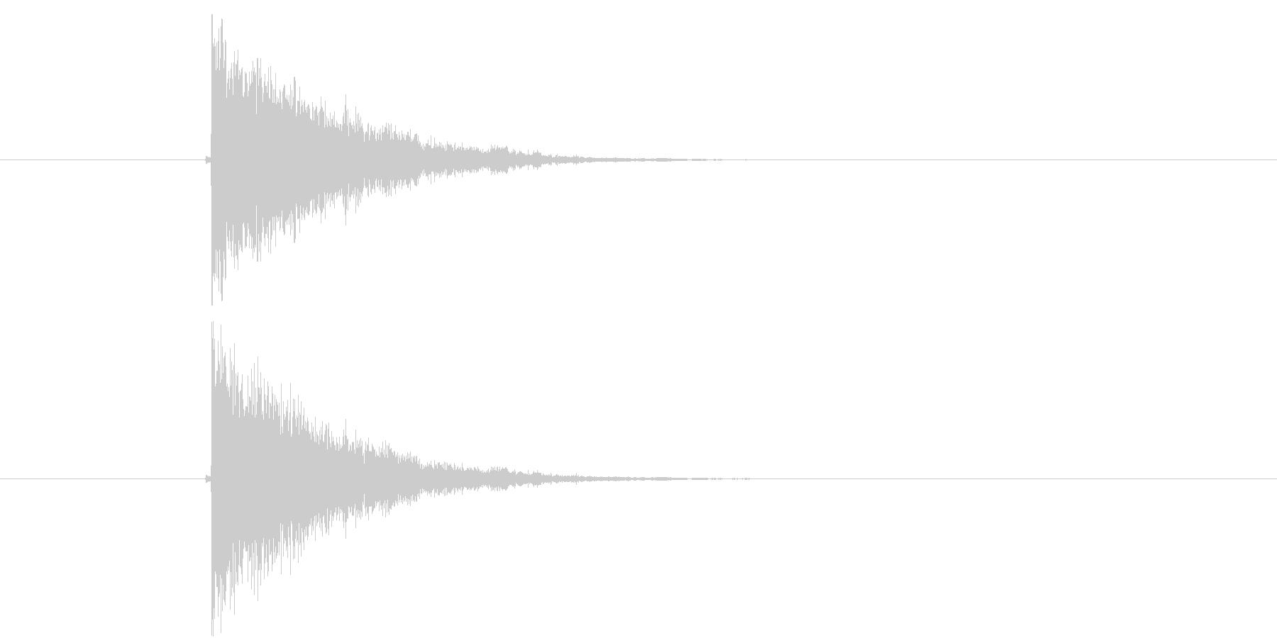 パーン!ガラスが割れた音の未再生の波形