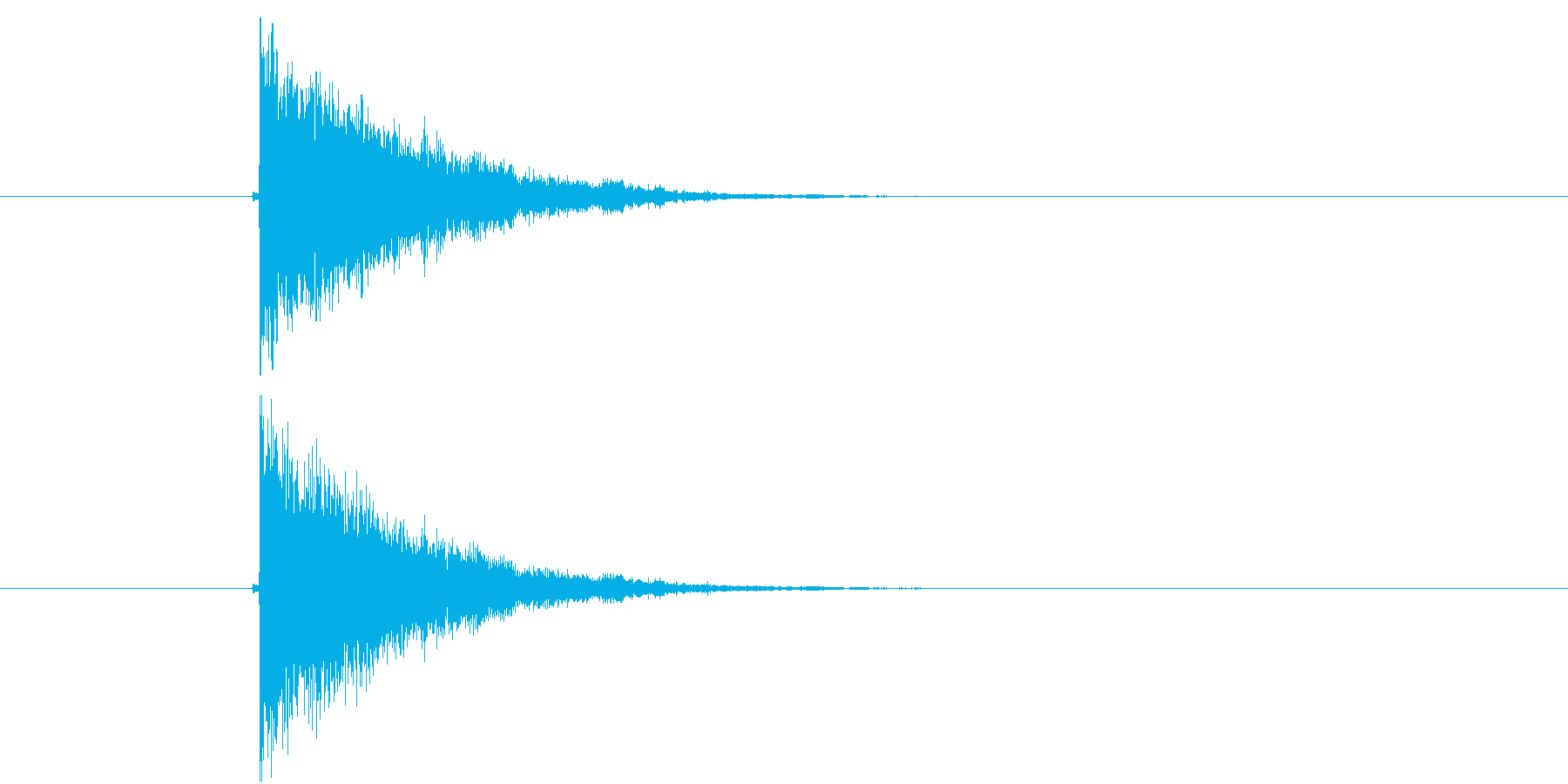 パーン!ガラスが割れた音の再生済みの波形