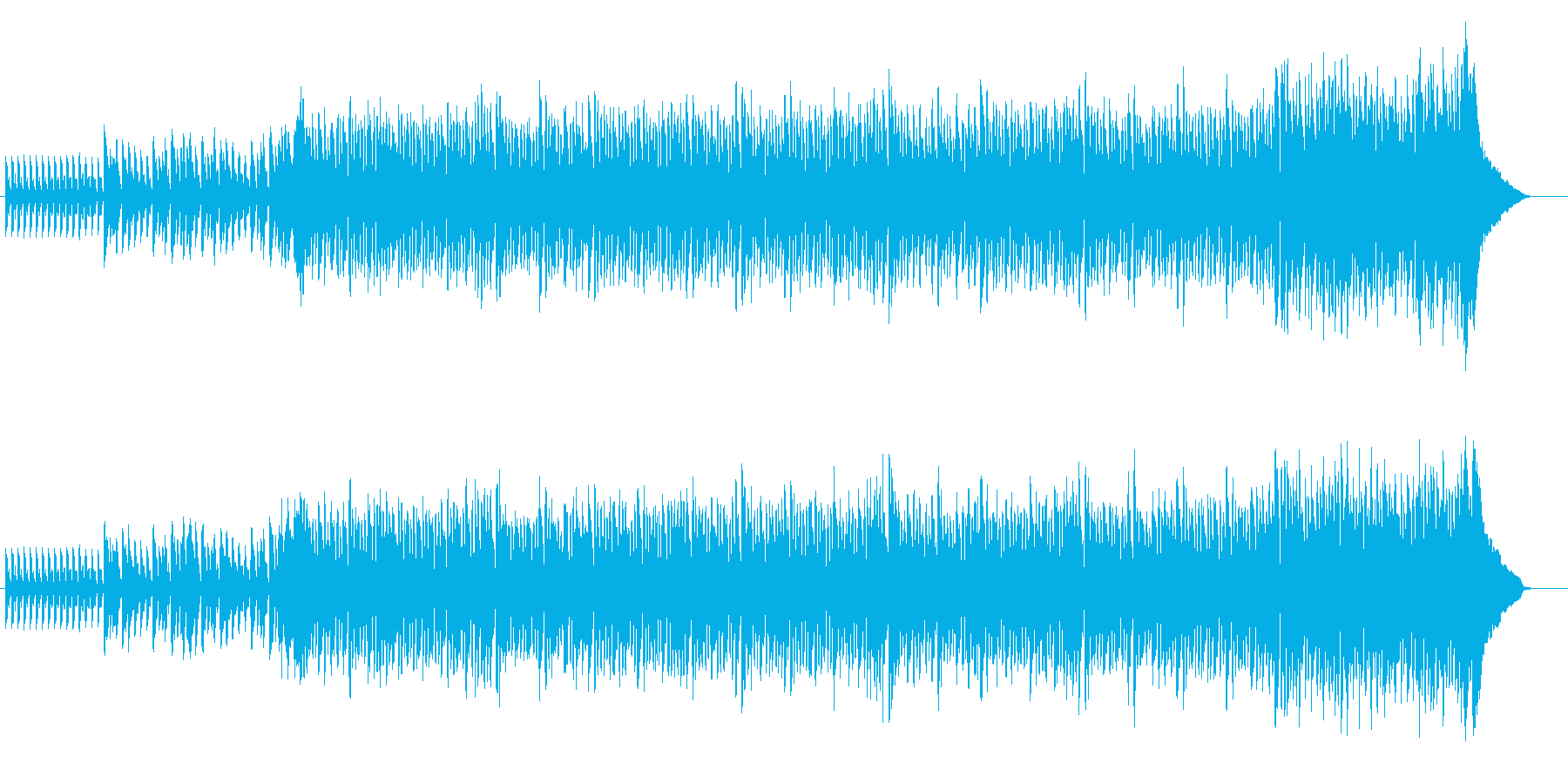 4つ打ちビート、爽やかなピアノ曲の再生済みの波形