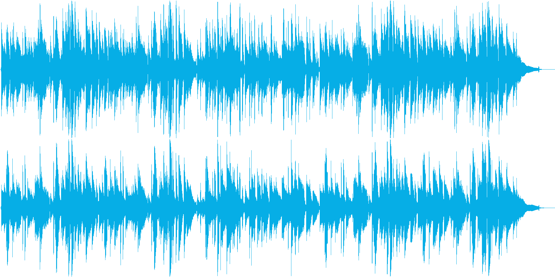のんびりとしたアコースティックギター曲の再生済みの波形