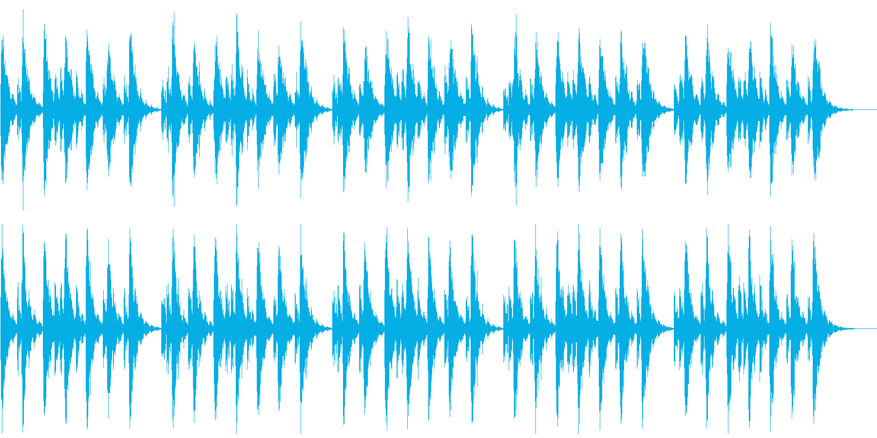 シンセの心地よいBGM(パッドなし)の再生済みの波形