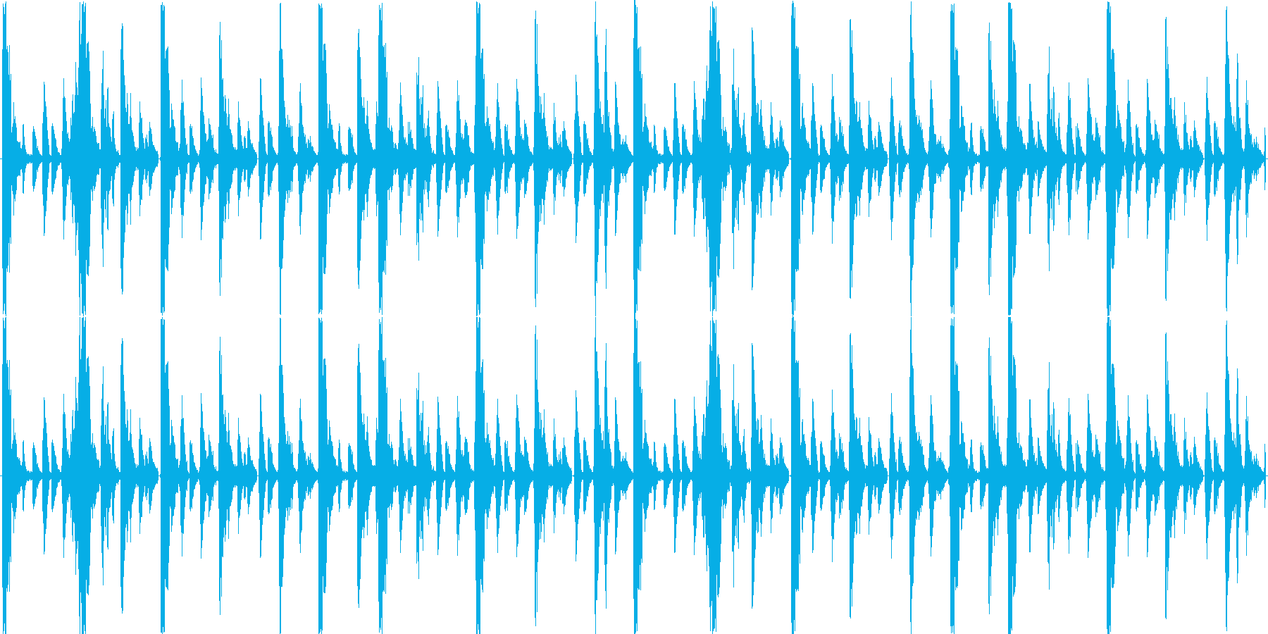 ドラムンベースを基本にした楽曲です。の再生済みの波形