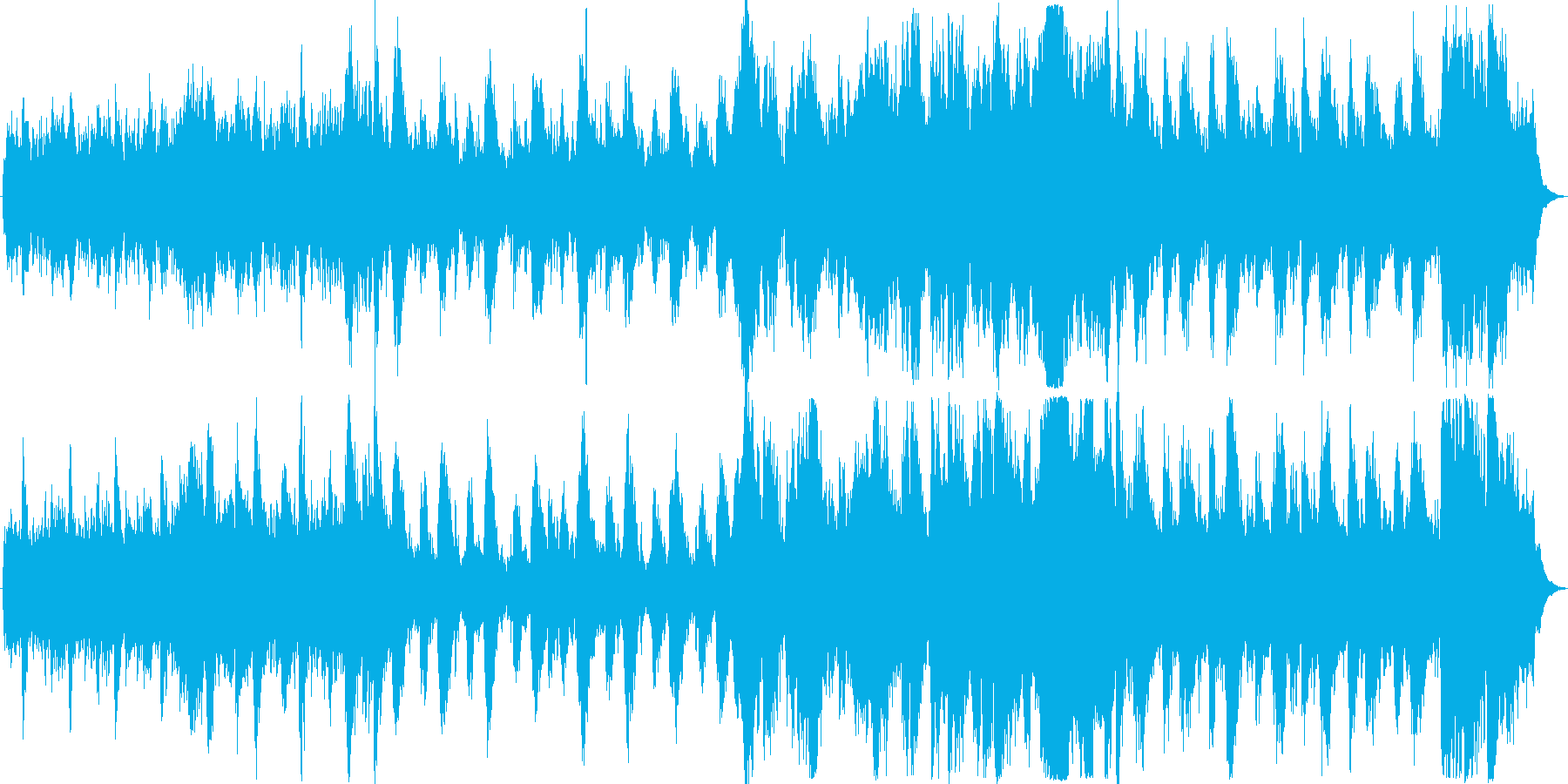 壮大なオーケストラ楽曲の再生済みの波形