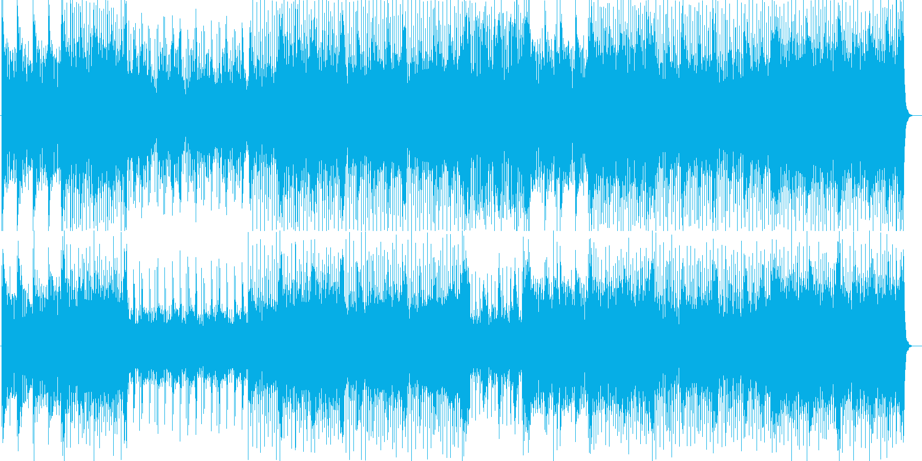 軽やかなシンセサイザー曲の再生済みの波形