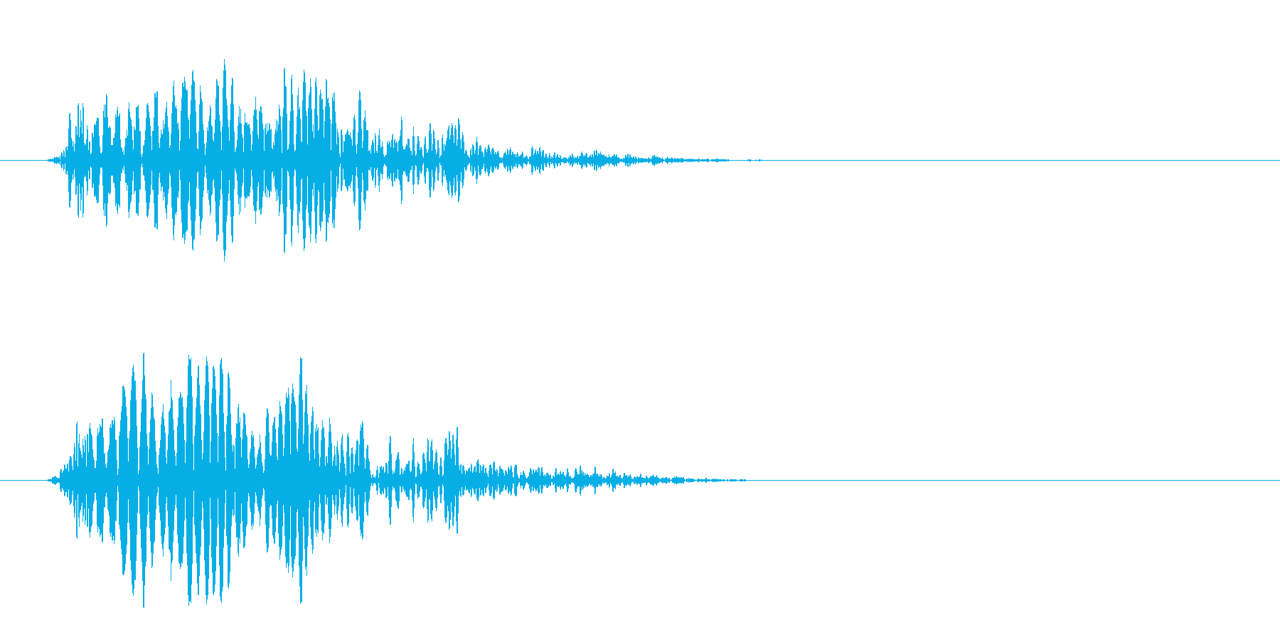 ポヨン(低い障害物を飛び越える効果音)の再生済みの波形