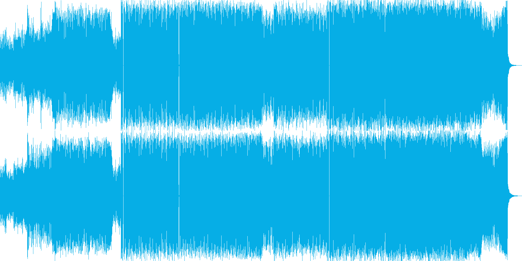 軽快なビートと重低音ベースリフの再生済みの波形