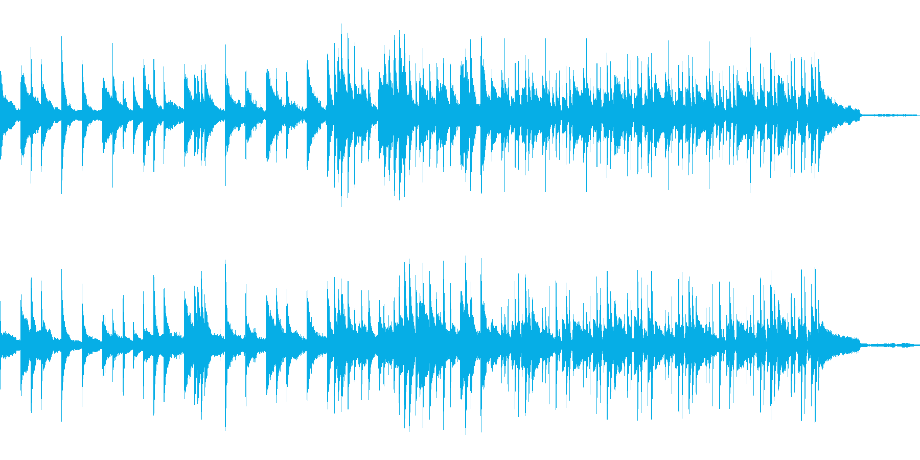 【1分版】穏やかで優しい雰囲気のピアノ曲の再生済みの波形
