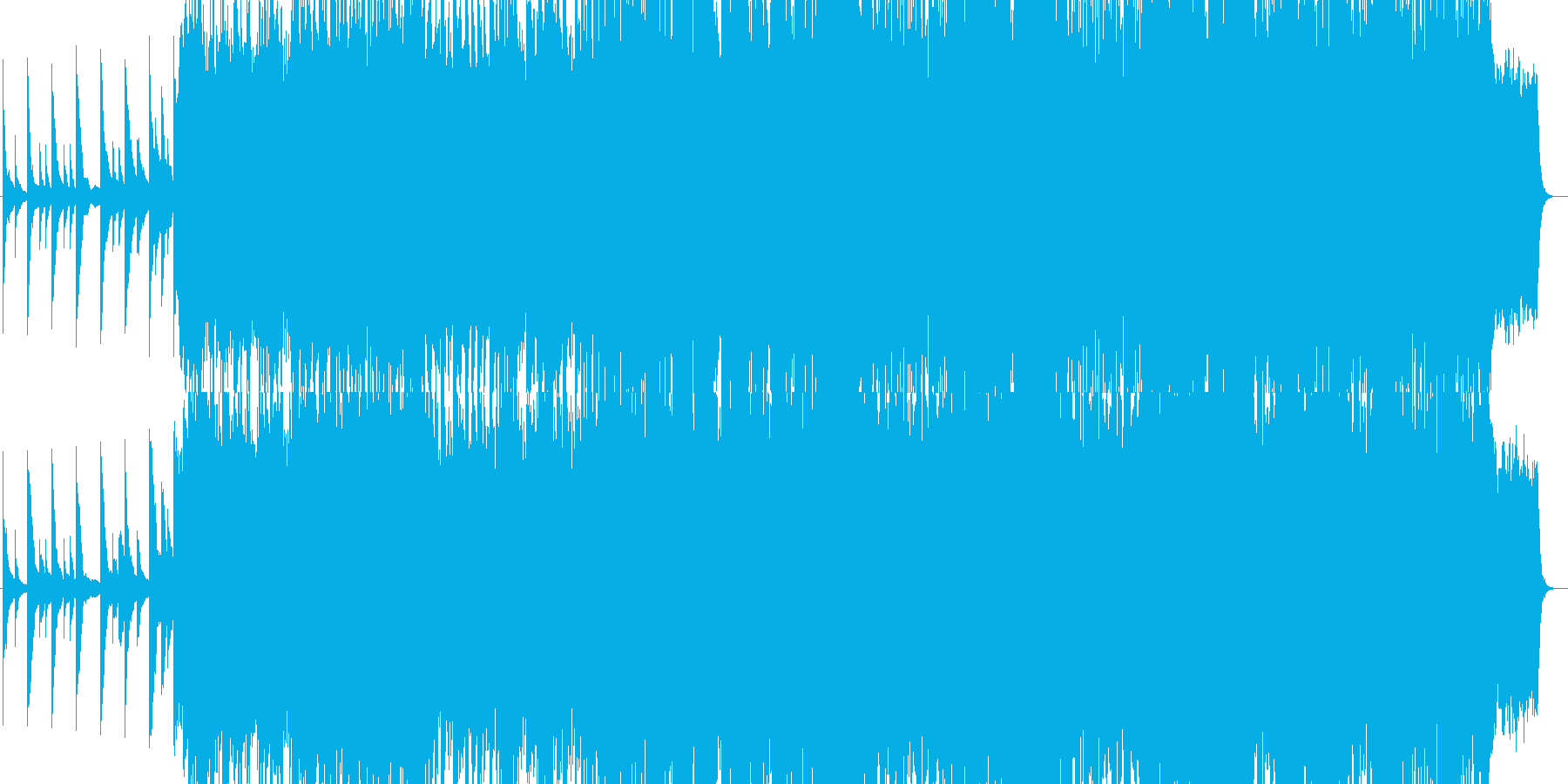 音ゲーみたいな疾走感のある音楽の再生済みの波形