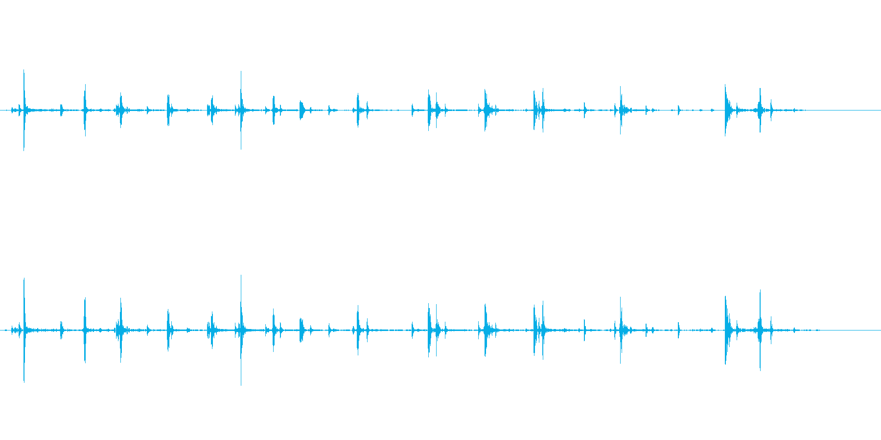 力強く握るような音の再生済みの波形