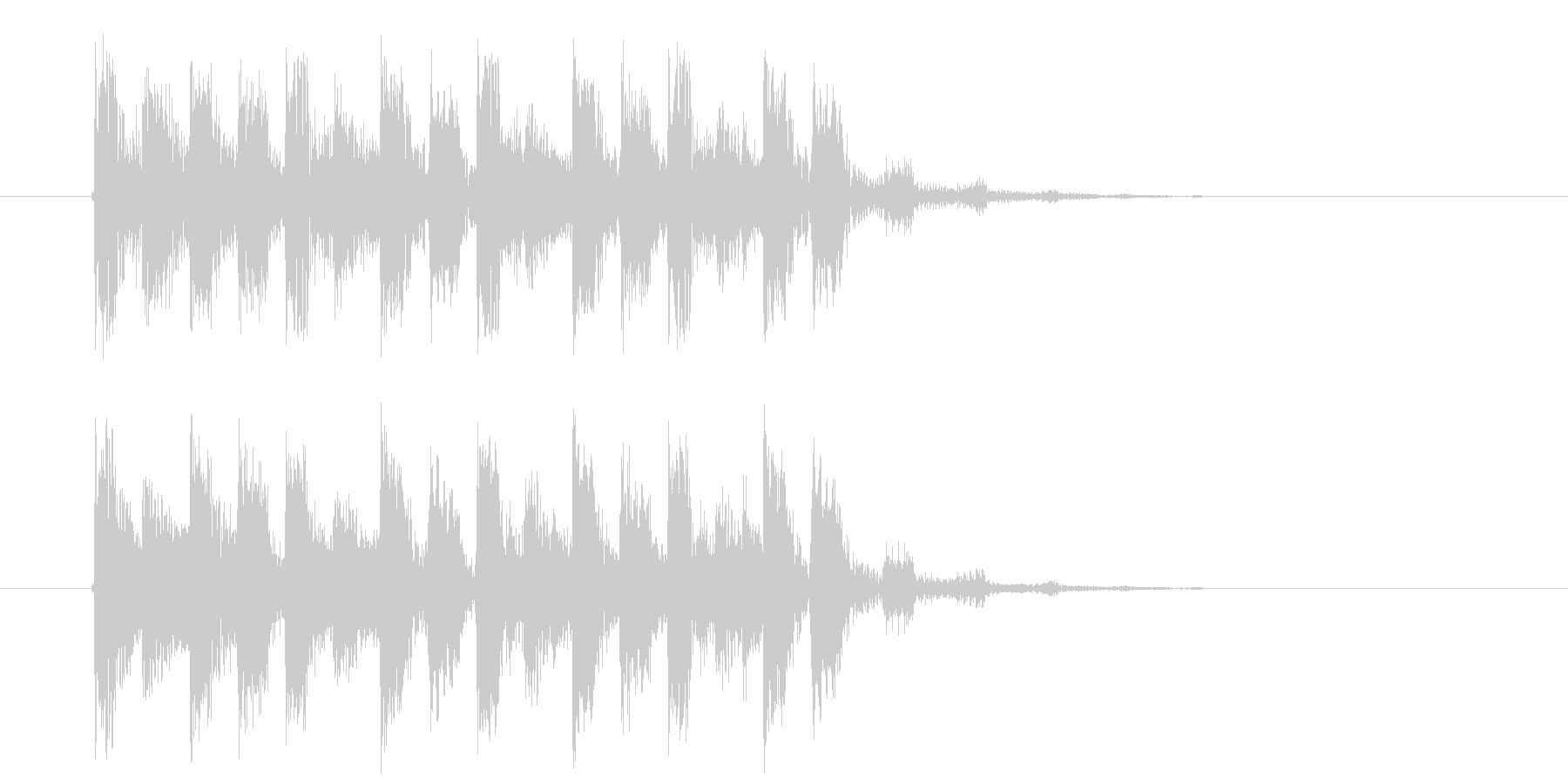 アップテンポで幻想的な音楽の未再生の波形