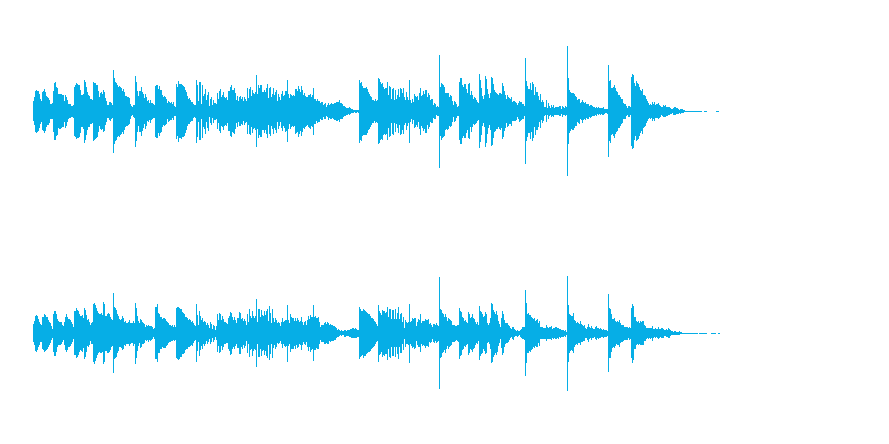 爽やか木琴打楽器音(アニメ、ジングル)の再生済みの波形
