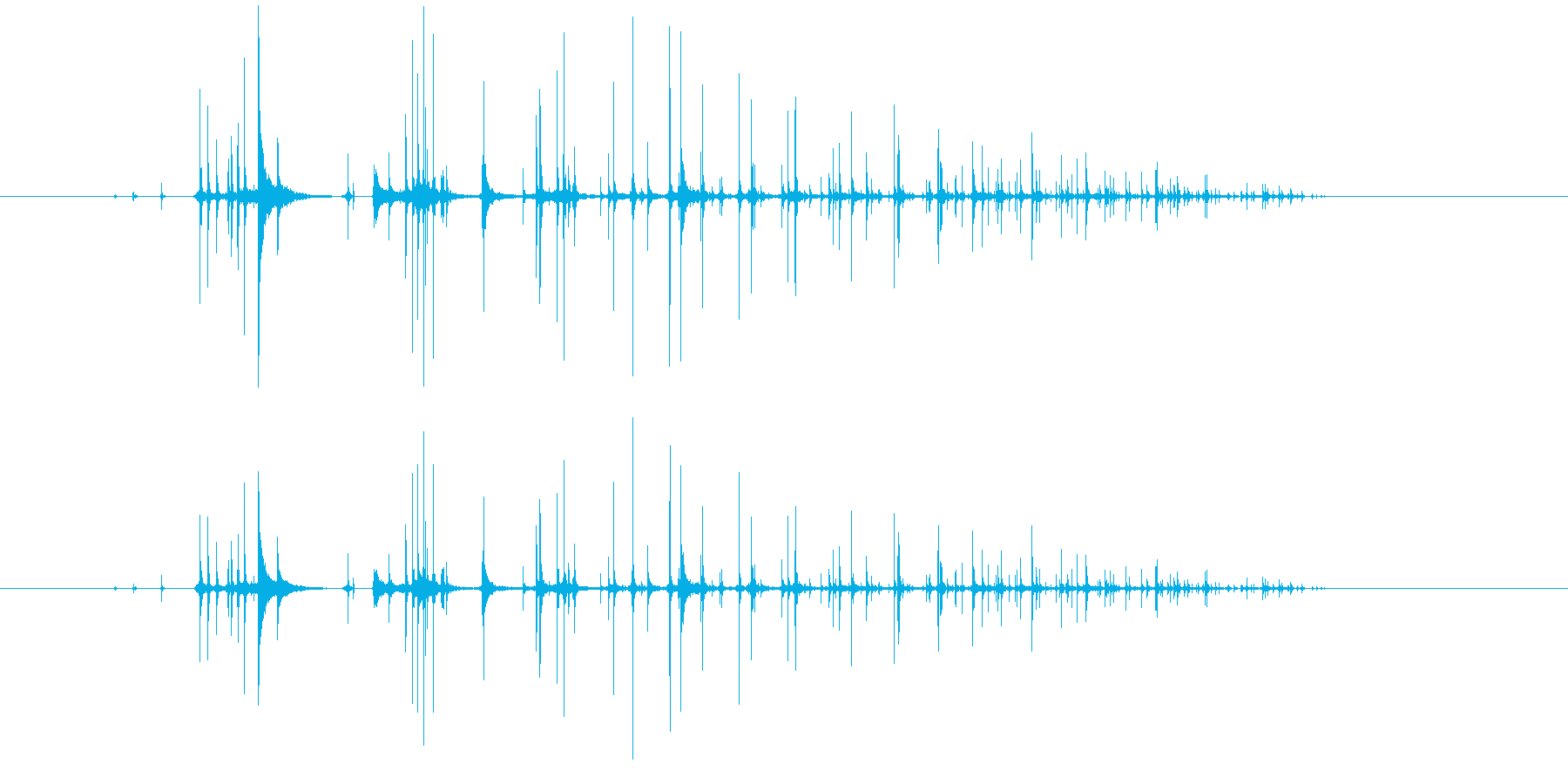 サイコロを転がす音の再生済みの波形