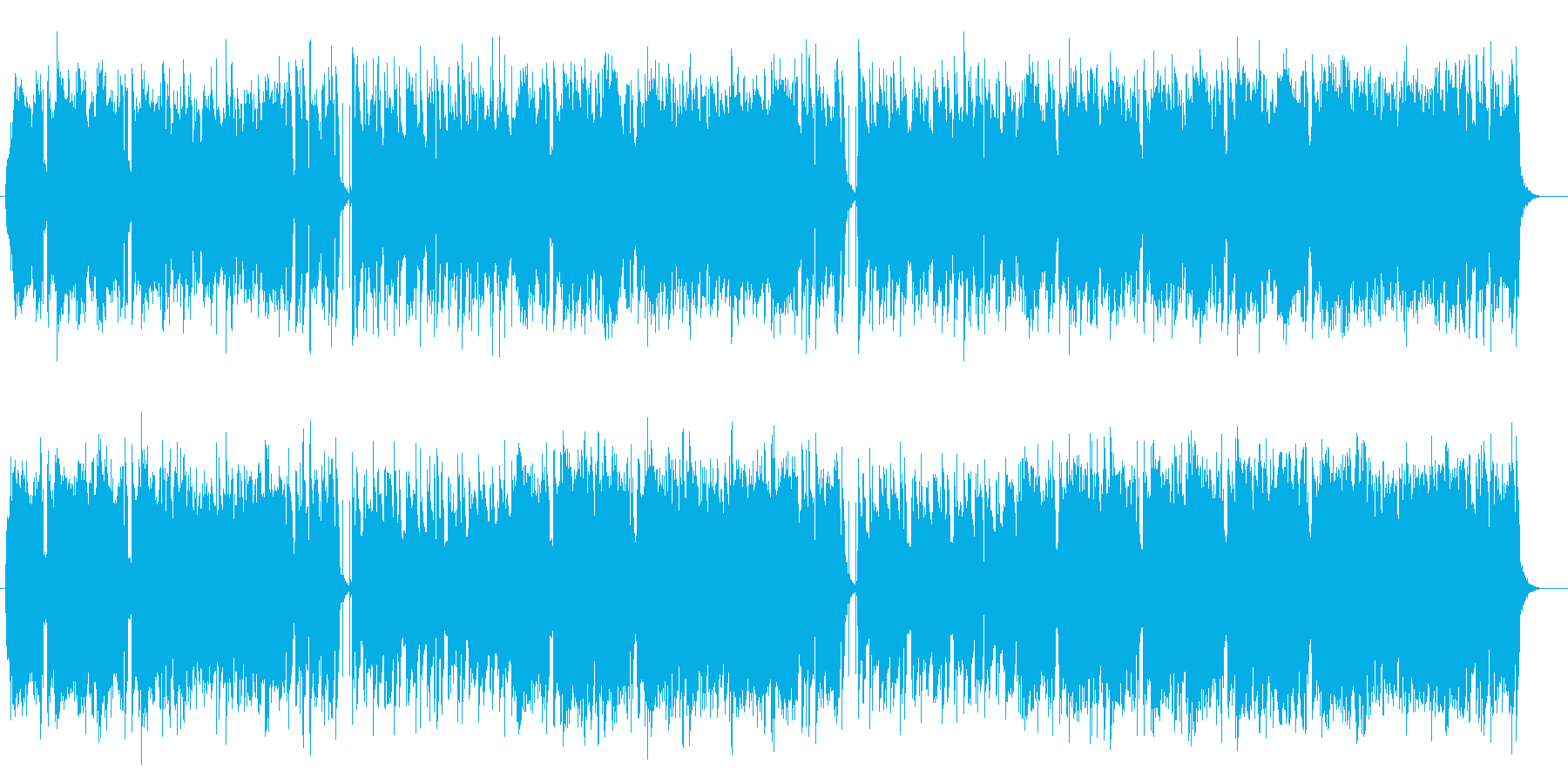 のんびりしたスローミュージックの再生済みの波形