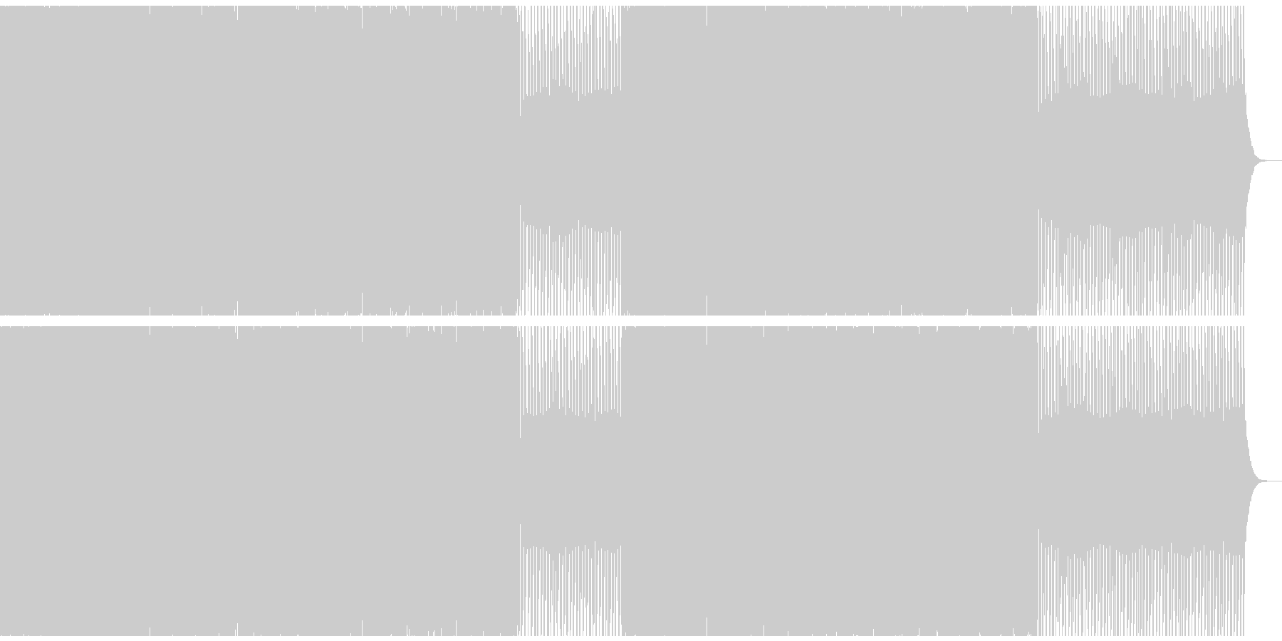 ダークな雰囲気のベースミュージックの未再生の波形