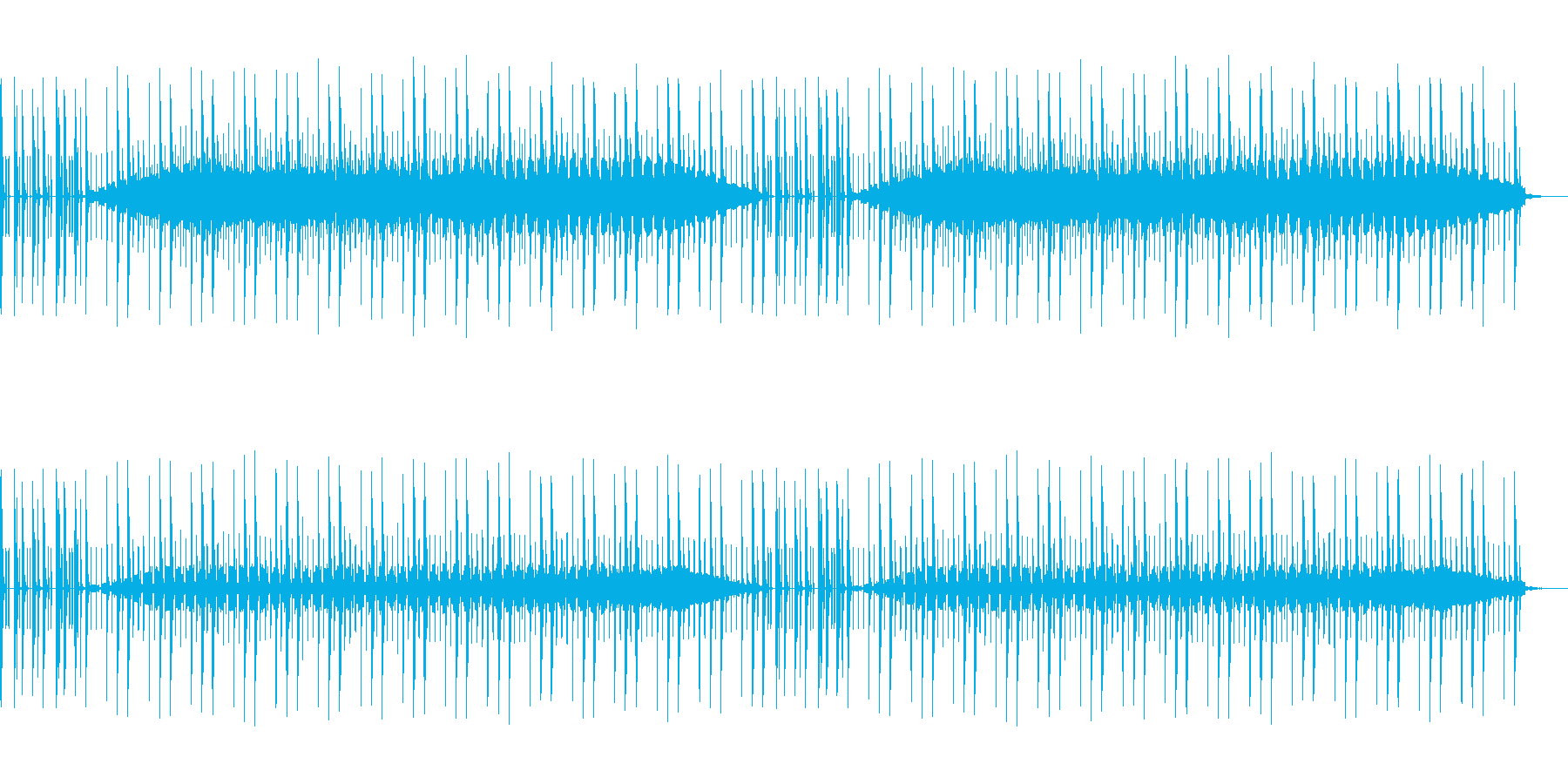 ニュースなどに使えるドラム主体のBGMの再生済みの波形