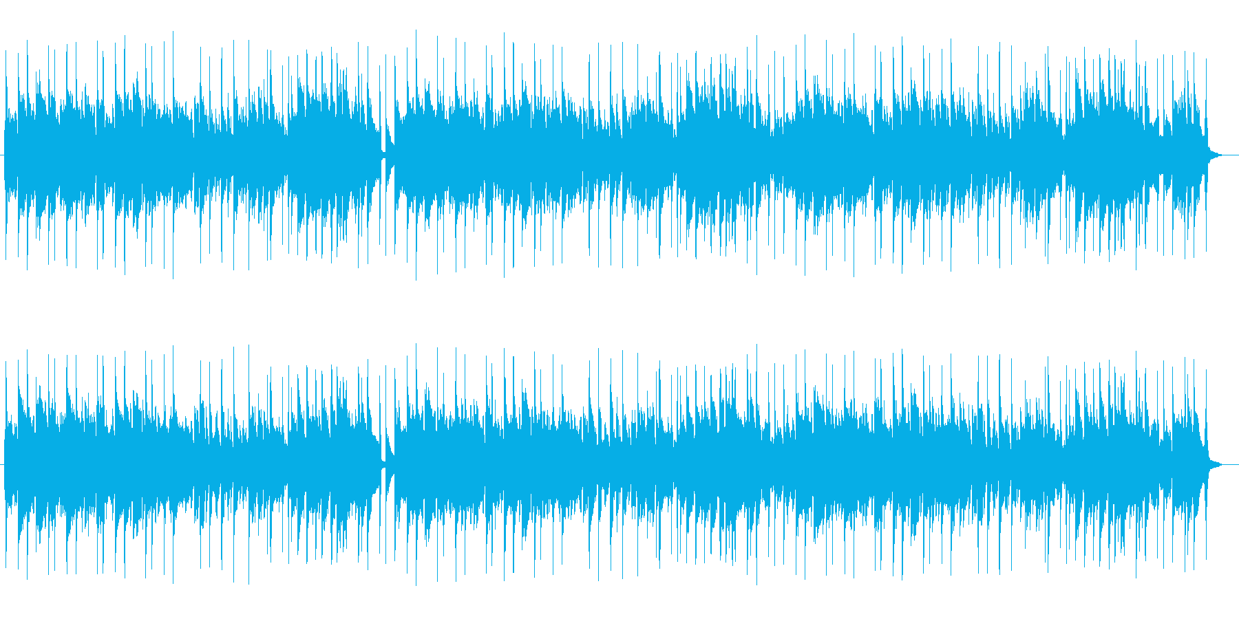 優しく安らぎのある穏やかな曲の再生済みの波形