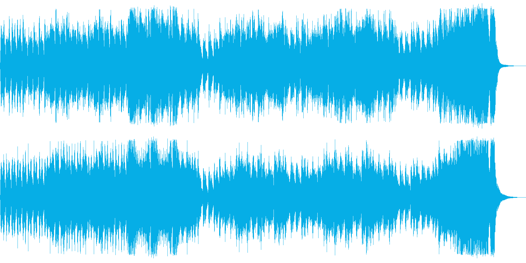 勇ましい行進曲の再生済みの波形