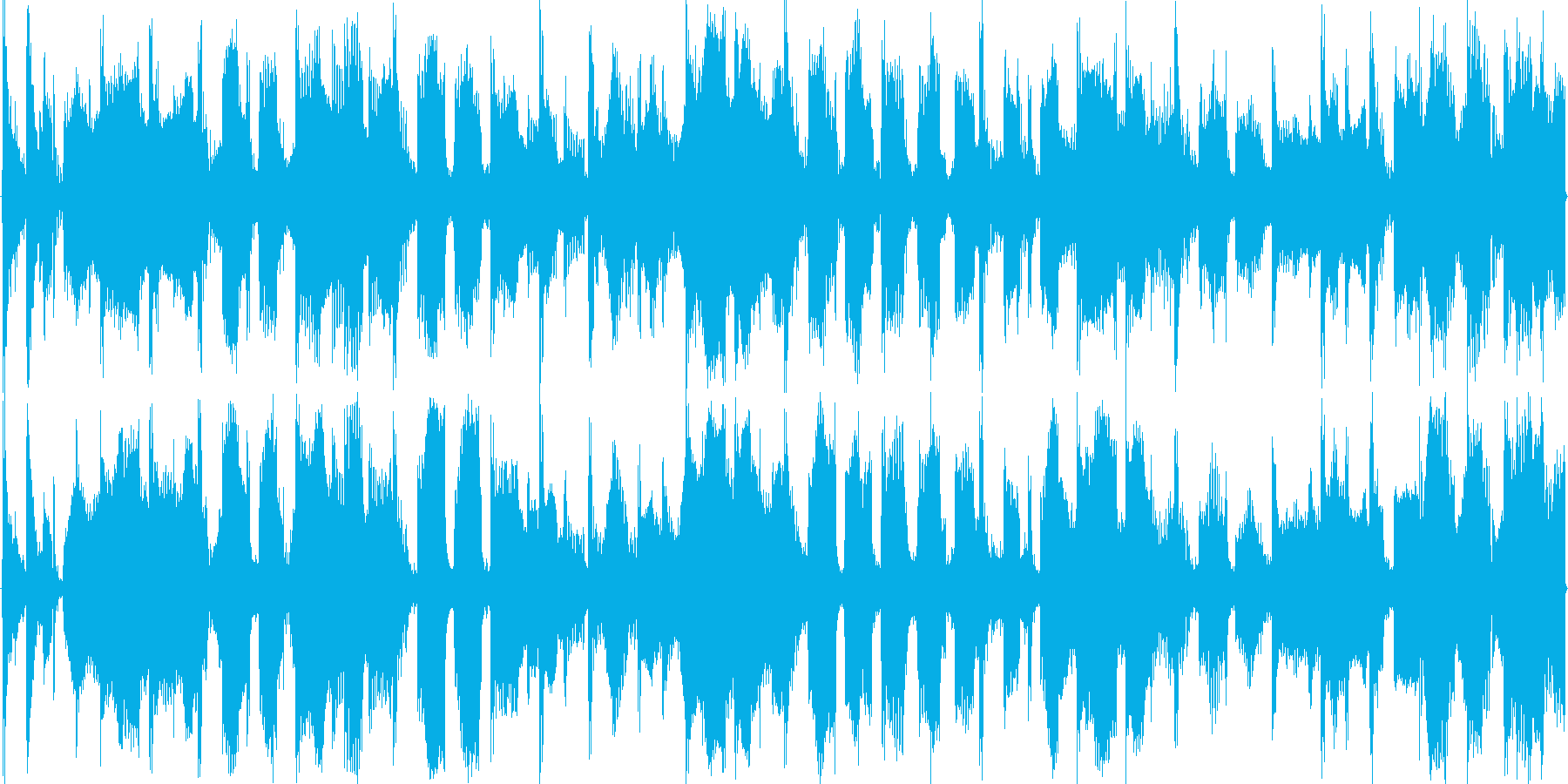 混沌としたリズムを基本にした楽曲です。の再生済みの波形