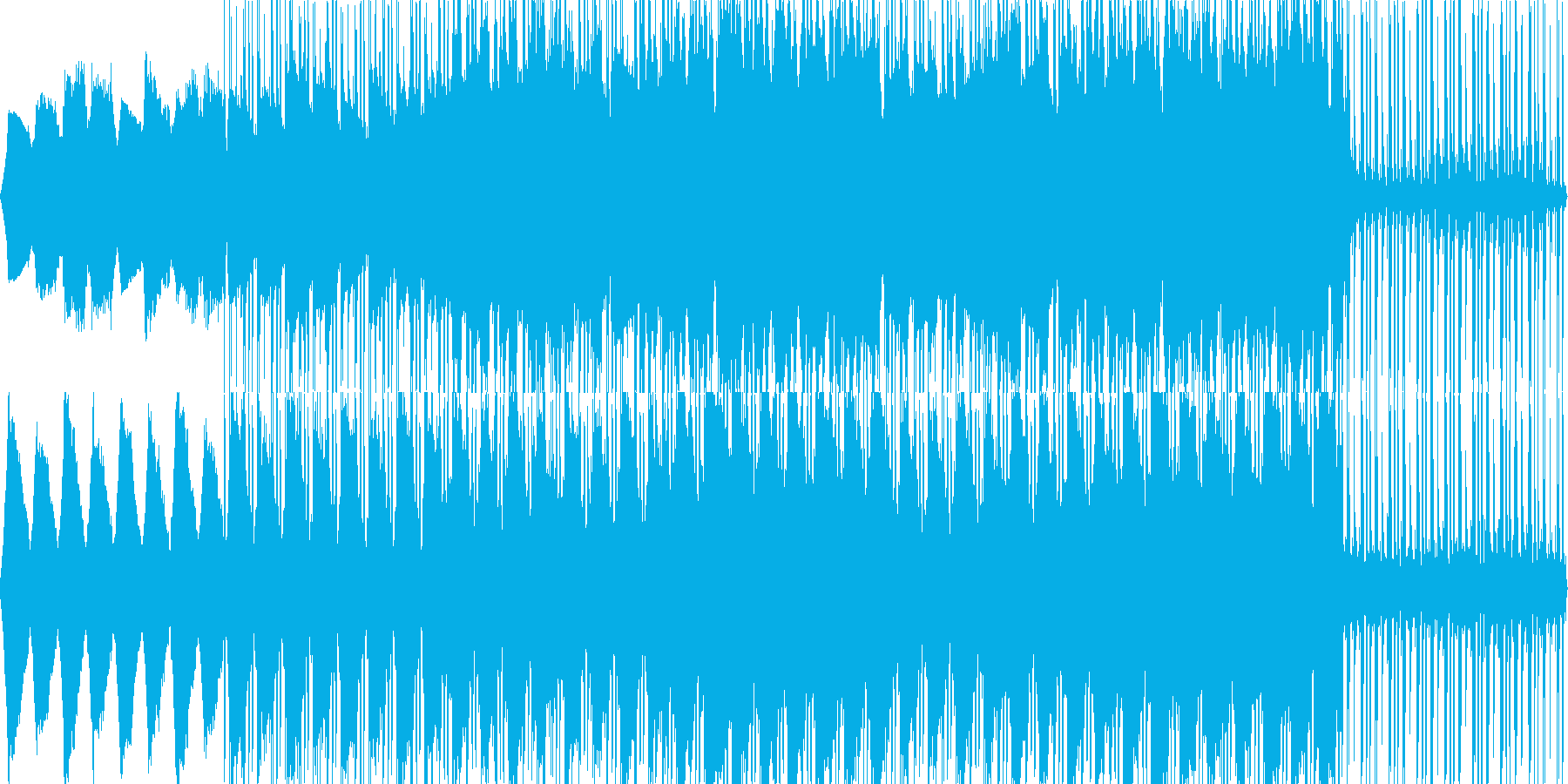 ゆっくりとしたサスペンス調のBGMの再生済みの波形