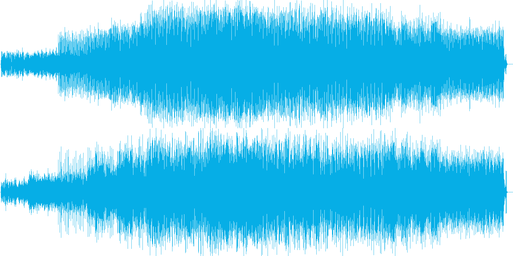 明るいワクワクするシンセのストリングの曲の再生済みの波形