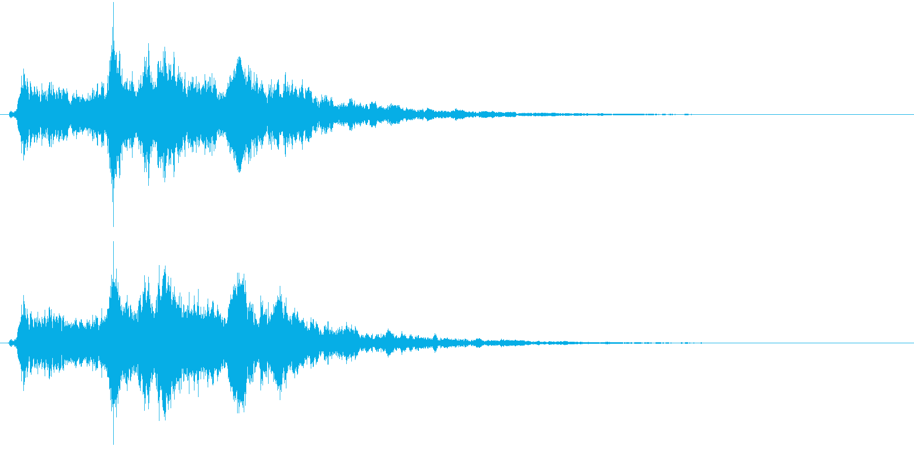 「シャンシャン」象徴的な鈴の音+リバーブの再生済みの波形