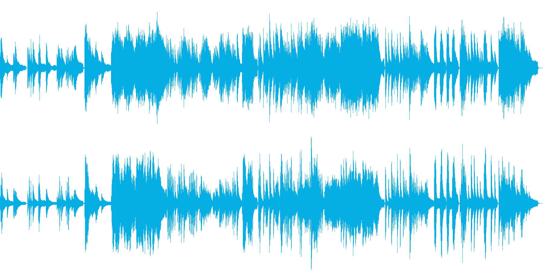 碧い海のきらめきを表現したピアノソロですの再生済みの波形