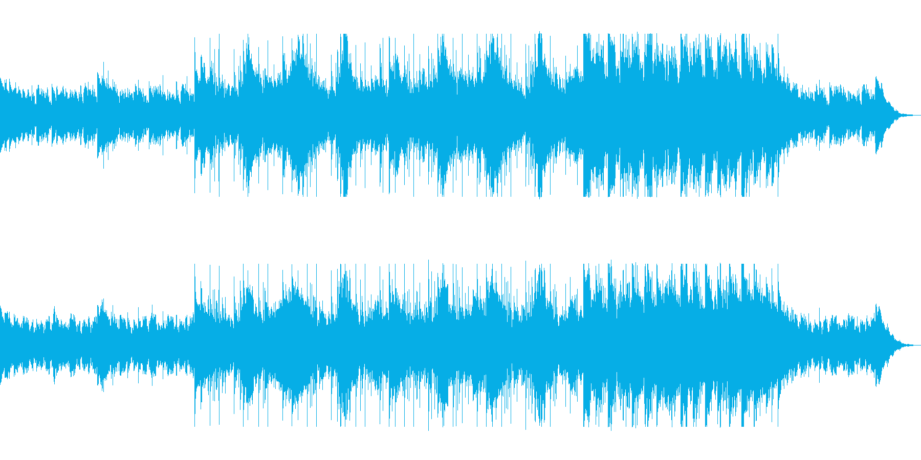 落ち着きのある綺麗なシンセサイザー曲の再生済みの波形