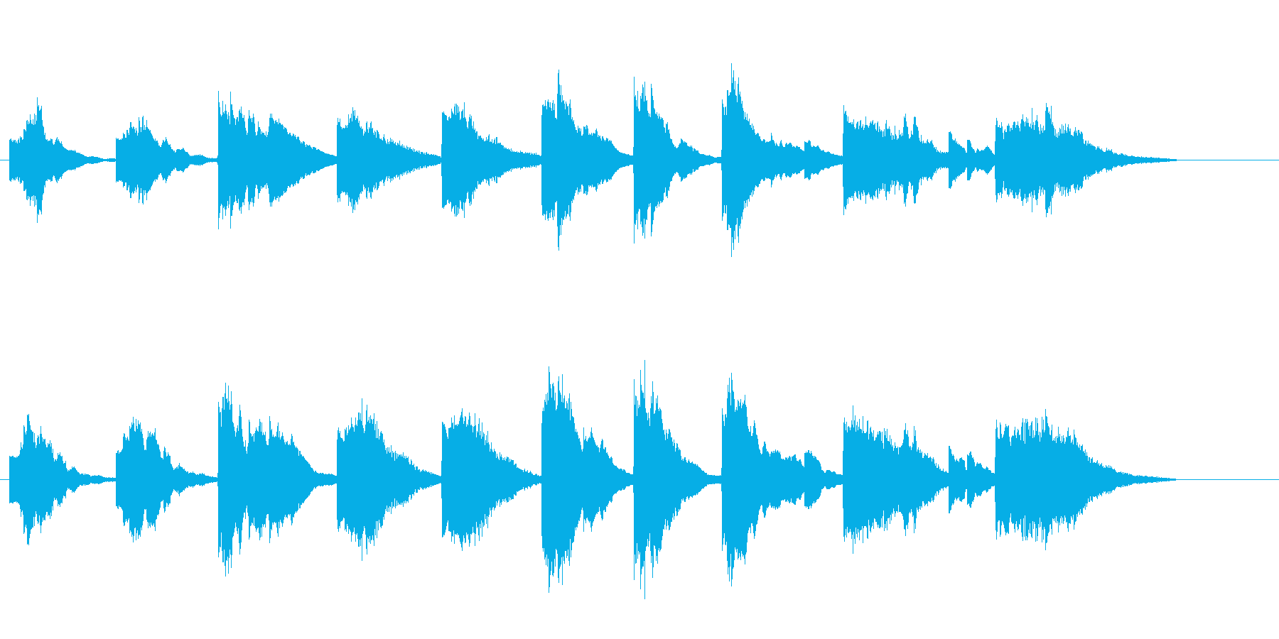 早朝の森に響く透明感のある清らかなピアノの再生済みの波形