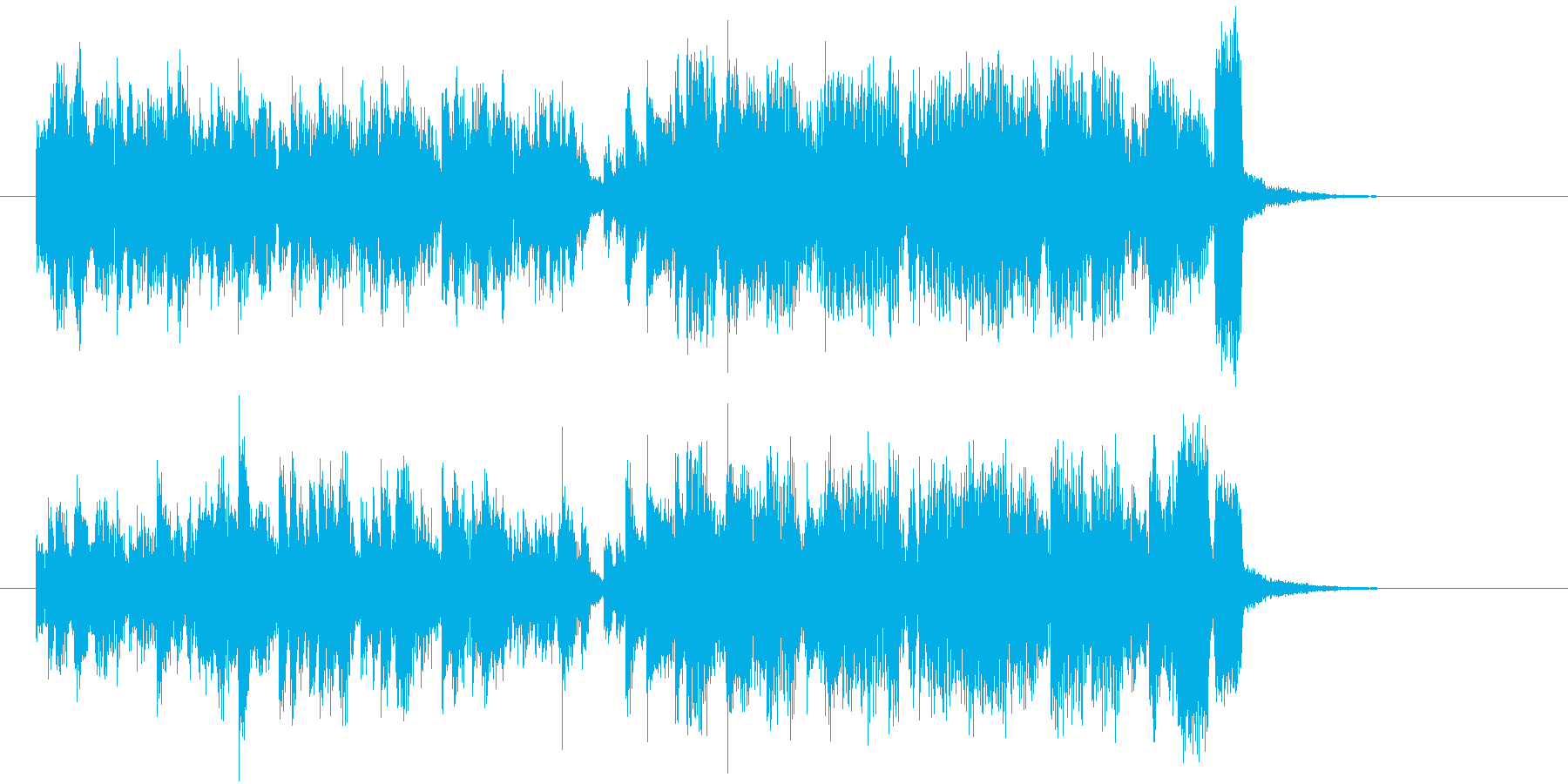 アップテンポなシンセサイザー音楽の再生済みの波形