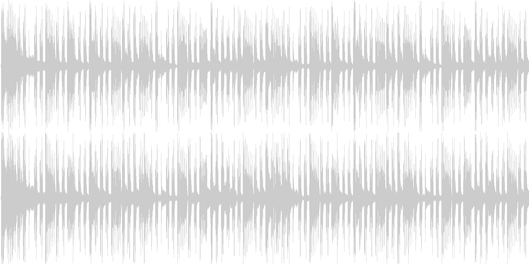 細かく刻まれたリズムをもとにした楽曲で…の未再生の波形