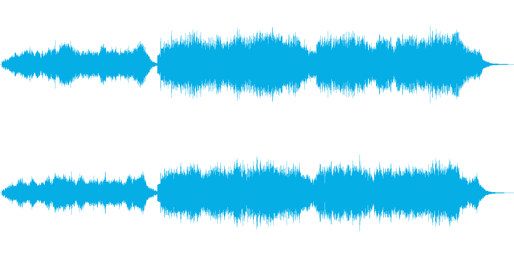 キラキラシンセと笛のほのぼのしたジングルの再生済みの波形