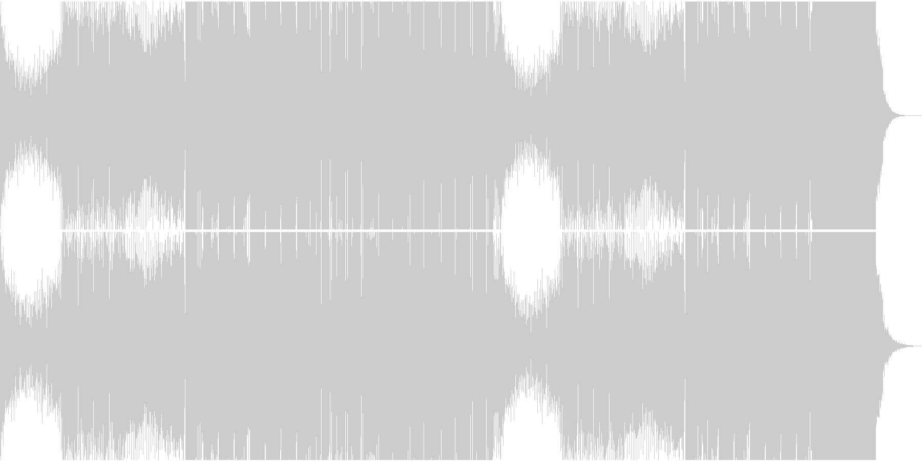 かなり激しく壊れるくらいハードなEDMの未再生の波形