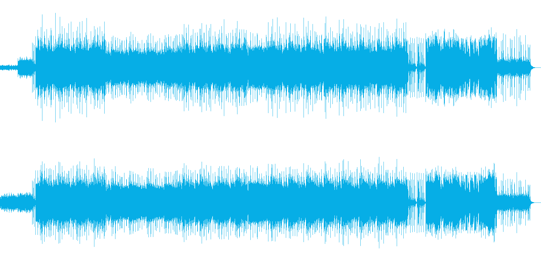 雨の中を元気に歩くイメージ曲の再生済みの波形