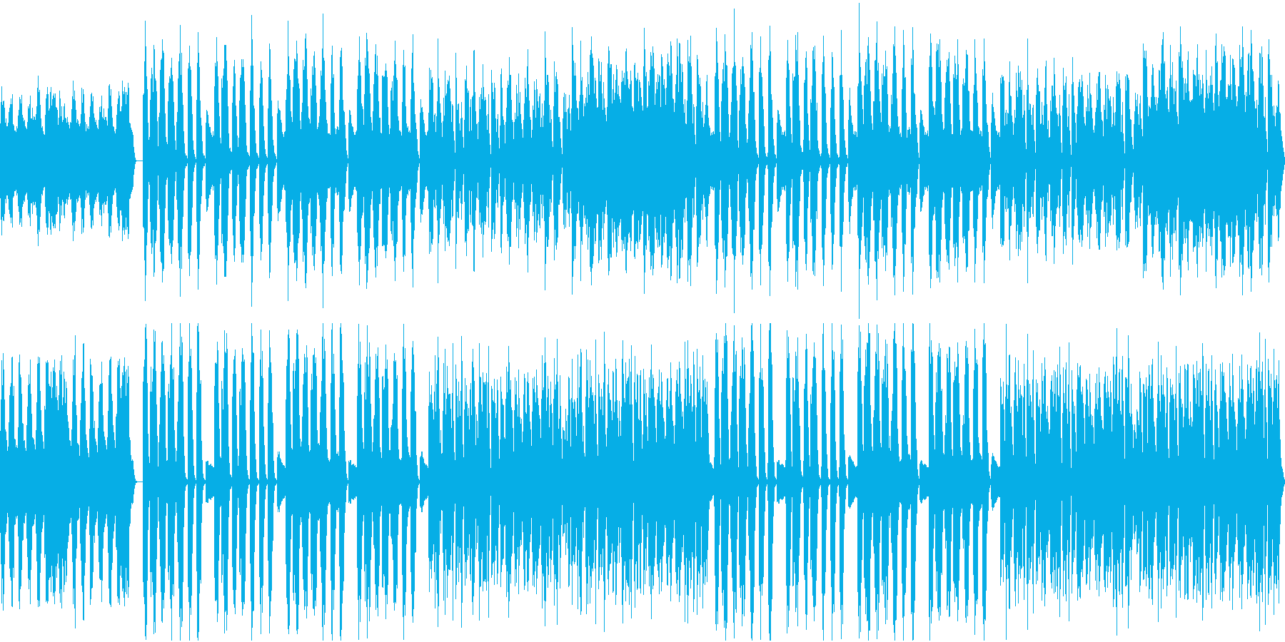 ふざけた感じのやる気が抜ける様な劇伴曲の再生済みの波形