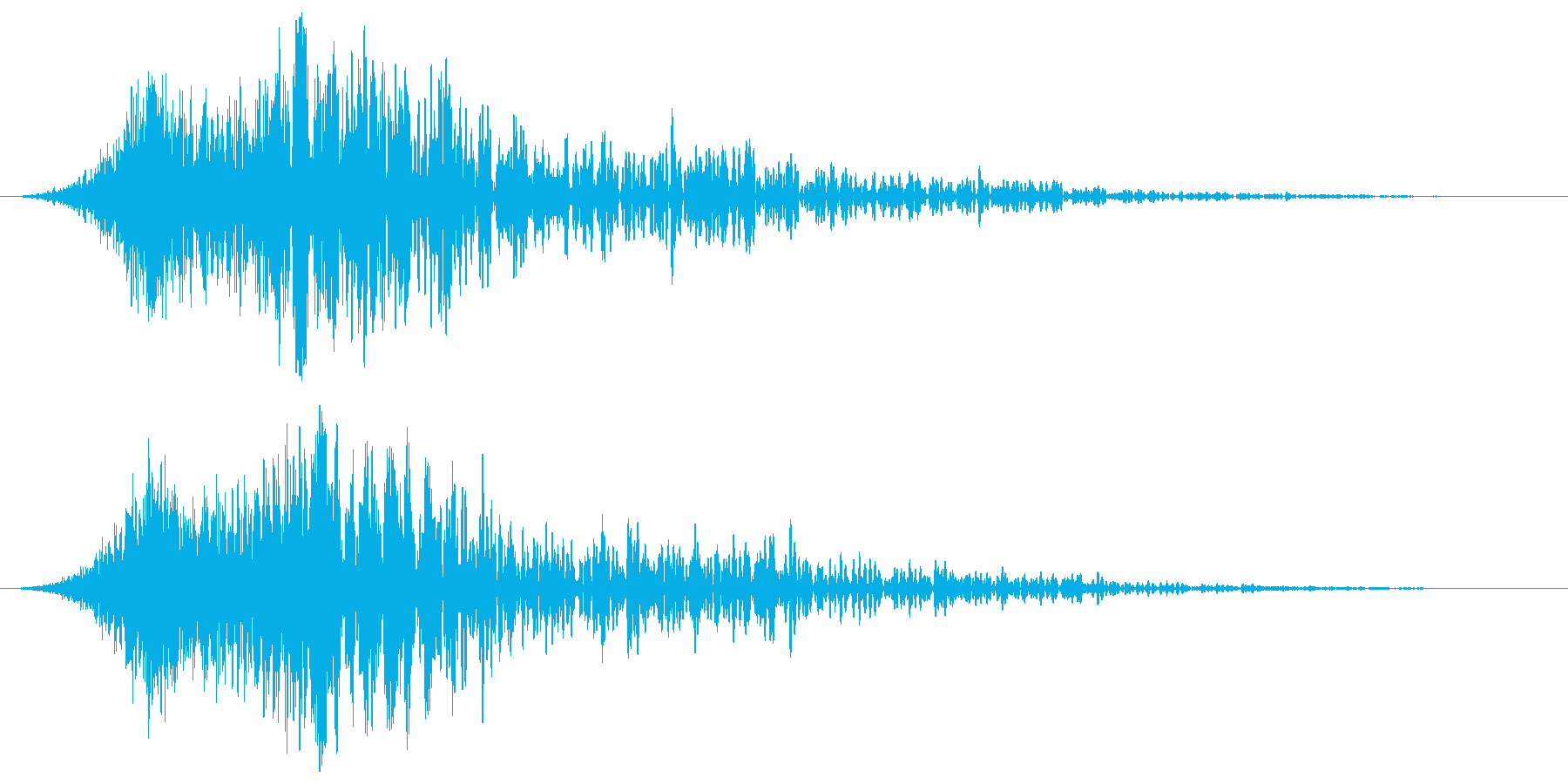 映像の頭などに使われる印象付け効果音の再生済みの波形